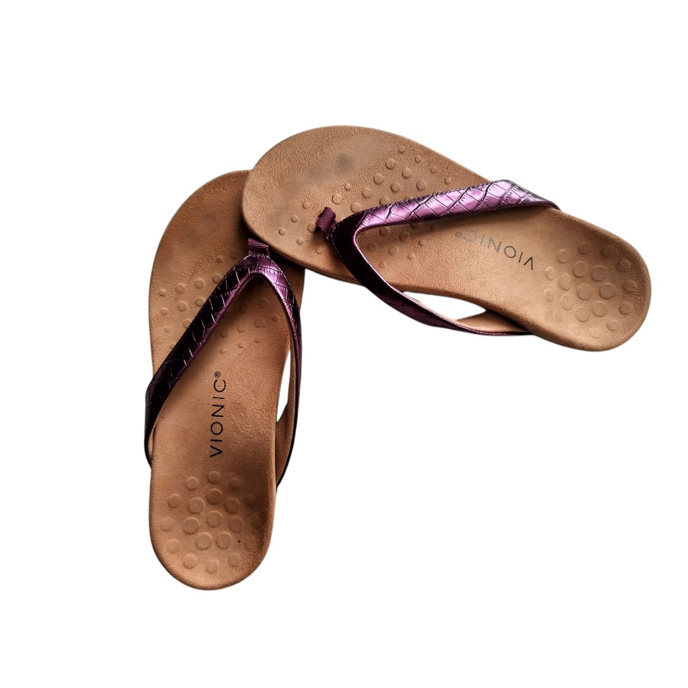 Vionic Women's Dillon Toe-Post Sandals Metallic P… - image 1